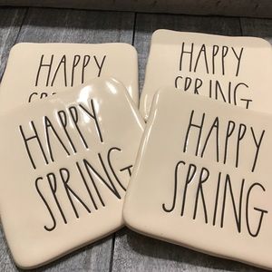 Rae Dunn HAPPY SPRING Coaster Set